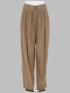 Isabel Marant Inaya High Waist Gathered Straight Leg Pants In Sand
