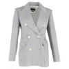 Isabel Marant Eleyani Double-breasted Brushed Blazer In Grey Wool In Grey