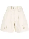 Isabel Marant High-waisted Cotton Shorts In Neutrals