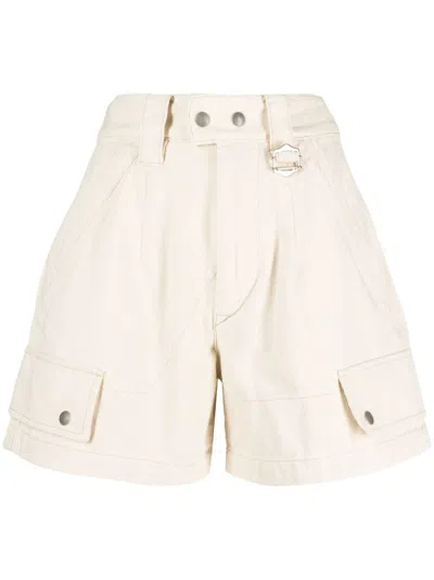 Isabel Marant High-waisted Cotton Shorts In Ec Ecru