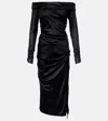 Isabel Marant Elife Gathered Off-shoulder Midi Dress In Black