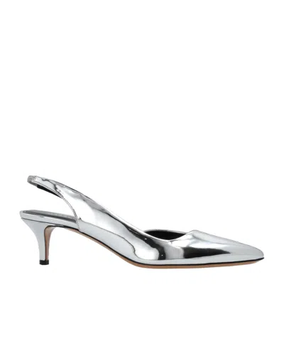 Isabel Marant Elina 50mm Leather Pumps In Silver