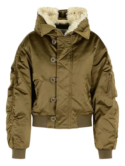 Isabel Marant Elisa Quilted Faux Fur Coat In Green