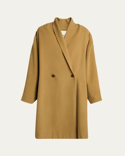 Isabel Marant Elise Double-breasted Wool Cashmere Coat In Brown