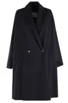Isabel Marant Elise Gb Medium-length Blue Wool-blend Elise Coat In Black