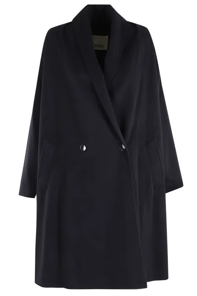 ISABEL MARANT ELISE GB MEDIUM-LENGTH BLUE WOOL-BLEND ELISE COAT