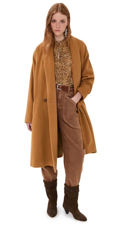 Isabel Marant Elise Wool Coat Camel In Brown