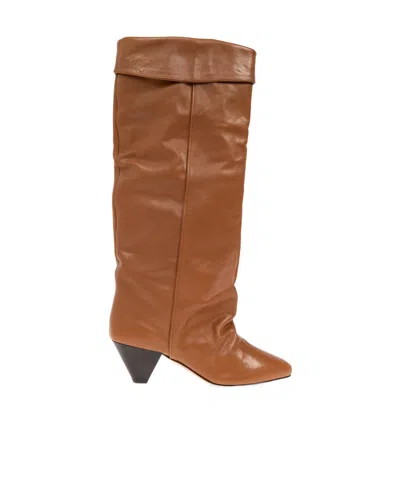 Isabel Marant Pleated Boots In Brown