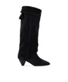 Isabel Marant Suede Knee Length Boots With Cone Heel