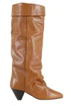 Isabel Marant Elita Gz High Cuffed Pointed Toe Boot In Brown