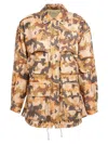 Isabel Marant 'camouflage Utility' Jacket Drawstring In Brown