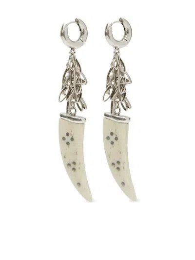 Isabel Marant Ellen Horn Pendant Hoop Earrings Accessories In Metallic