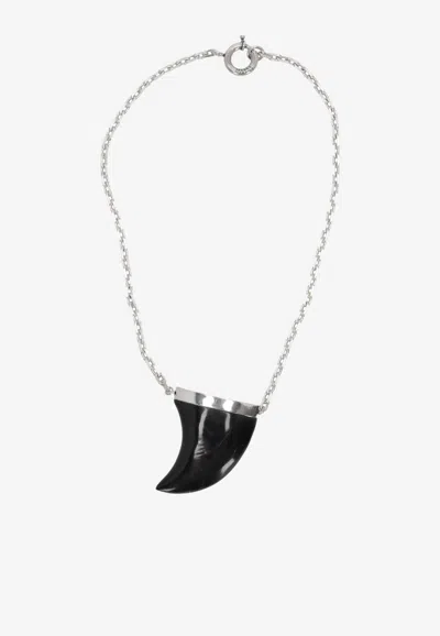 Isabel Marant Ellen Horn Pendant Necklace In Multicolor