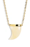 Isabel Marant Ellen Horn Pendant Necklace In Ecru