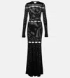 Isabel Marant Elmire Embellished Cutout Knitted Maxi Dress In Black