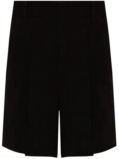 Isabel Marant Elna Pleated Crepe Shorts In Black