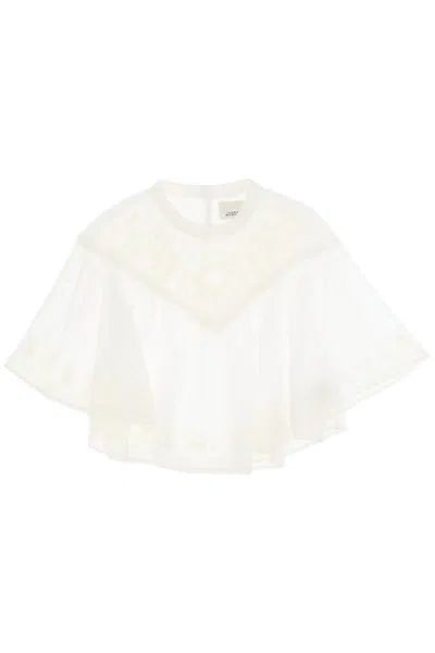 Isabel Marant "elodie Blouse With Embroidery In Bianco