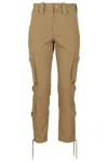 Isabel Marant Elodie Bronze Cotton Trousers With Utility-inspired Design
