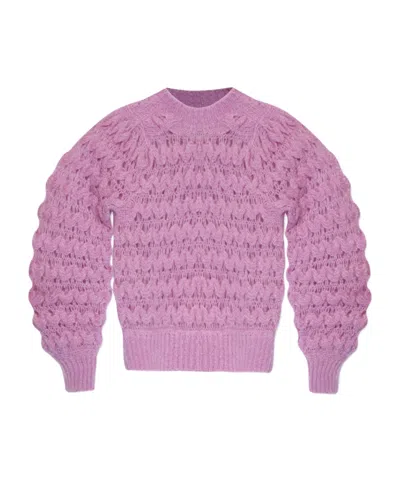 Isabel Marant Elvire Crewneck Chunky Jumper In Purple