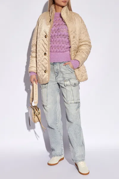 Isabel Marant Elvire Crewneck Chunky Jumper In Purple