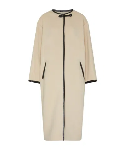 Isabel Marant Elza Long Coat In Beige