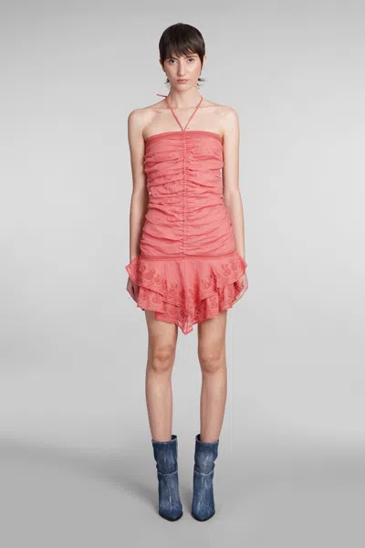 Isabel Marant Emanuela Dress In Rose-pink Ramie