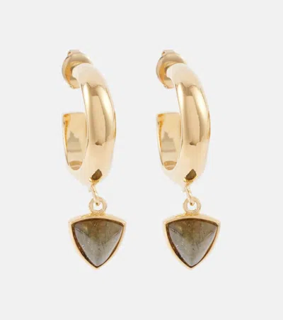 Isabel Marant Embellished Hoop Earrings In Khaki