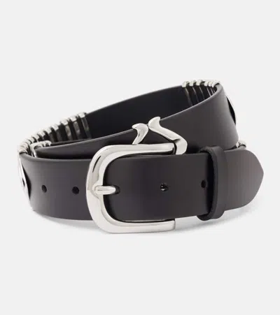 Isabel Marant Embellished Leather Belt In Black