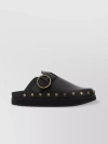 ISABEL MARANT EMBELLISHED LEATHER MULES WITH STUDS AND BUCKLE DETAILING