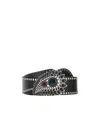 Isabel Marant Aliette Embellished Leather Belt In Black