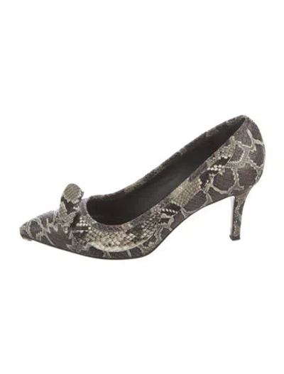Pre-owned Isabel Marant Embossed Leather Animal Print Pumps In Brown