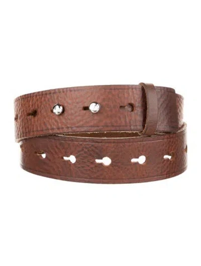 Pre-owned Isabel Marant Embossed Leather Belt Kit In Brown