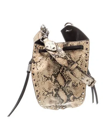 Pre-owned Isabel Marant Embossed Leather Crossbody Bag In Neutral