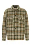 Isabel Marant Plaid Casual Jacket With Textured Fabric In Green