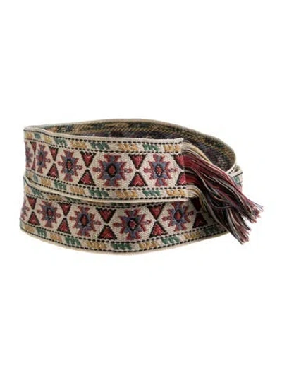 Pre-owned Isabel Marant Embroidered Accent Belt In Neutrals