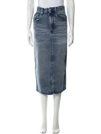 Pre-owned Isabel Marant Embroidered Accent Midi Length Skirt W/ Tags In Blue