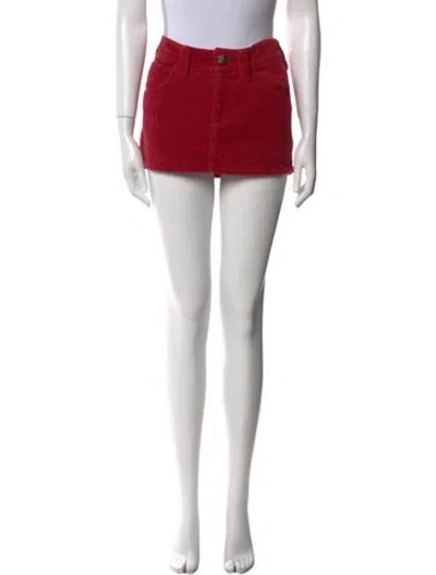 Pre-owned Isabel Marant Embroidered Accent Mini Skirt In Red