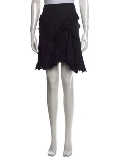 Pre-owned Isabel Marant Embroidered Accent Mini Skirt In Black