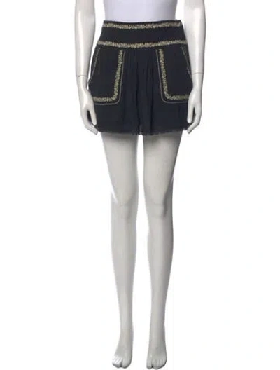 Pre-owned Isabel Marant Embroidered Accent Mini Skirt In Blue