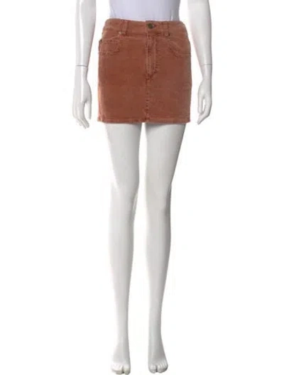 Pre-owned Isabel Marant Embroidered Accent Mini Skirt In Brown