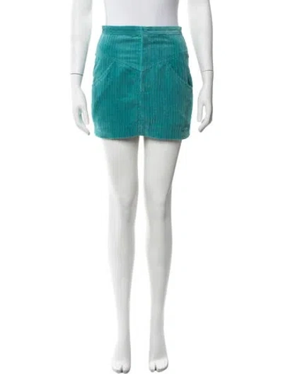 Pre-owned Isabel Marant Embroidered Accent Mini Skirt In Green