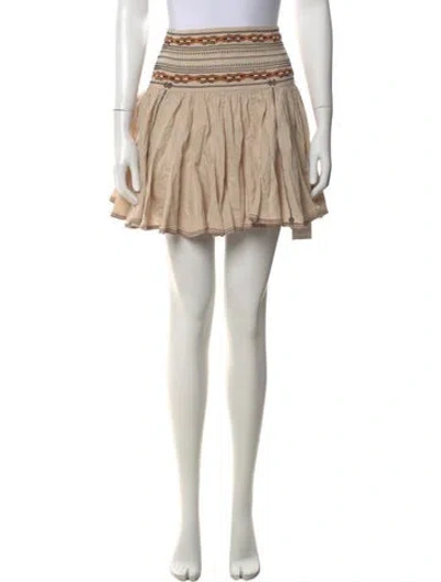 Pre-owned Isabel Marant Embroidered Accent Mini Skirt In Neutral