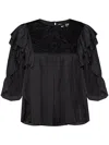 Isabel Marant Embroidered Blouse In Black