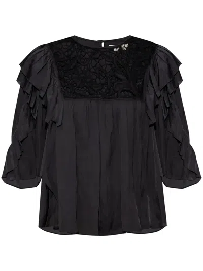 Isabel Marant Embroidered Blouse In Black