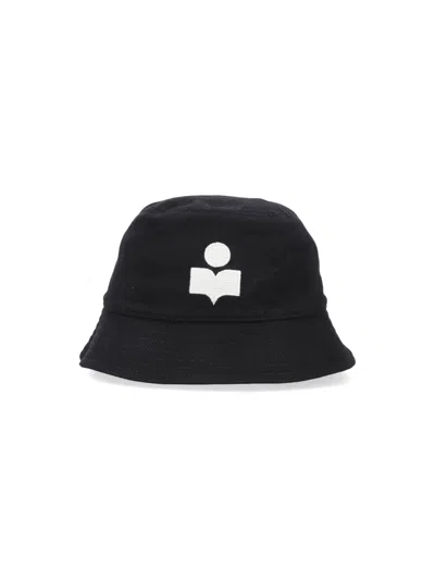 Isabel Marant Embroidered Cotton Hat In Black