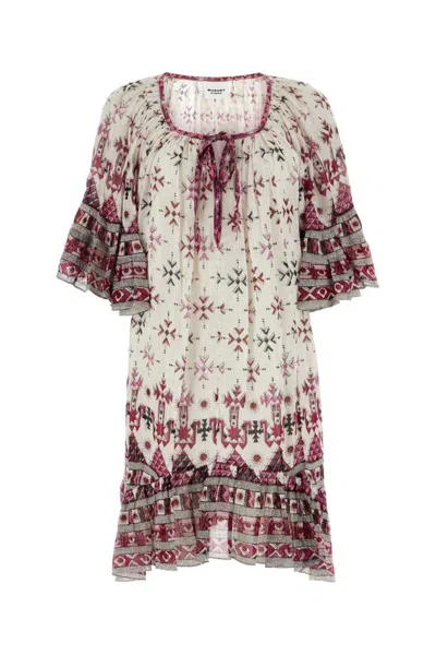 Isabel Marant Embroidered Cotton Loane Mini Dress In Multicolor