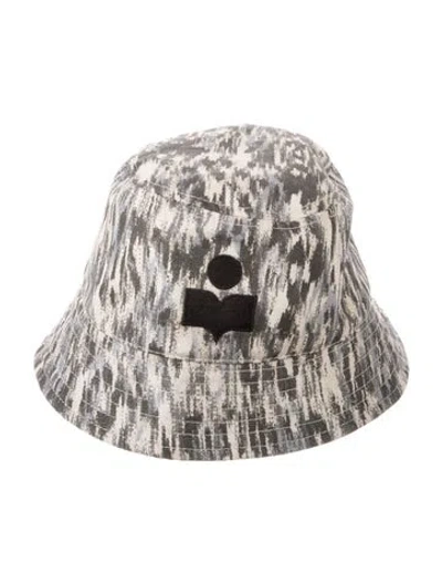 Pre-owned Isabel Marant Embroidered Denim Bucket Hat In Gray
