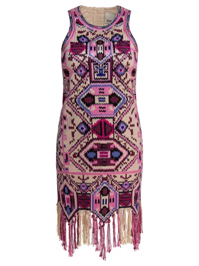 Isabel Marant Embroidered Dress With Bangs Dresses Pink