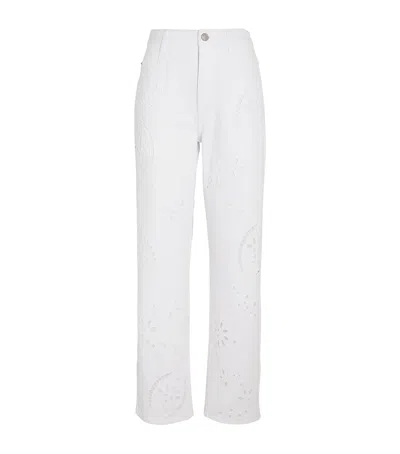 Isabel Marant Embroidered Irina Jeans In White