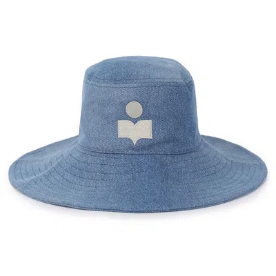 Isabel Marant Embroidered Logo Bucket Hat In Blue